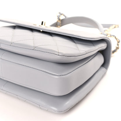 Chanel Lambskin Quilted Small Trendy CC Flap Dual Handle Bag Light Grey 9 of 10