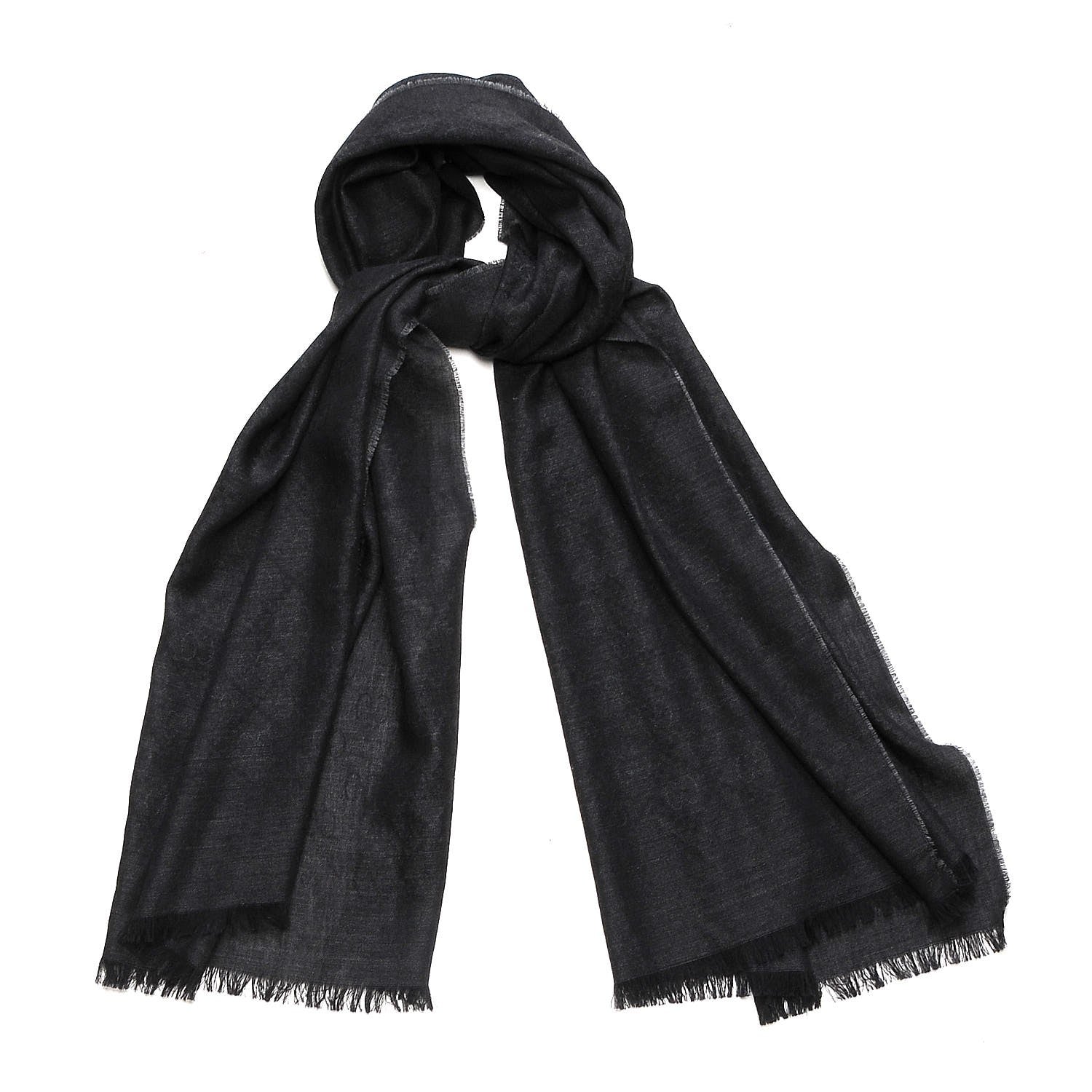 Gucci Wool Silk Diamante Woven Shawl Dark Grey 1 of 6