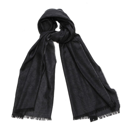 Gucci Wool Silk Diamante Woven Shawl Dark Grey 1 of 6