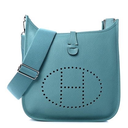 Hermes Taurillon Clemence Evelyne III PM Bleu Saint Cyr 2 of 4