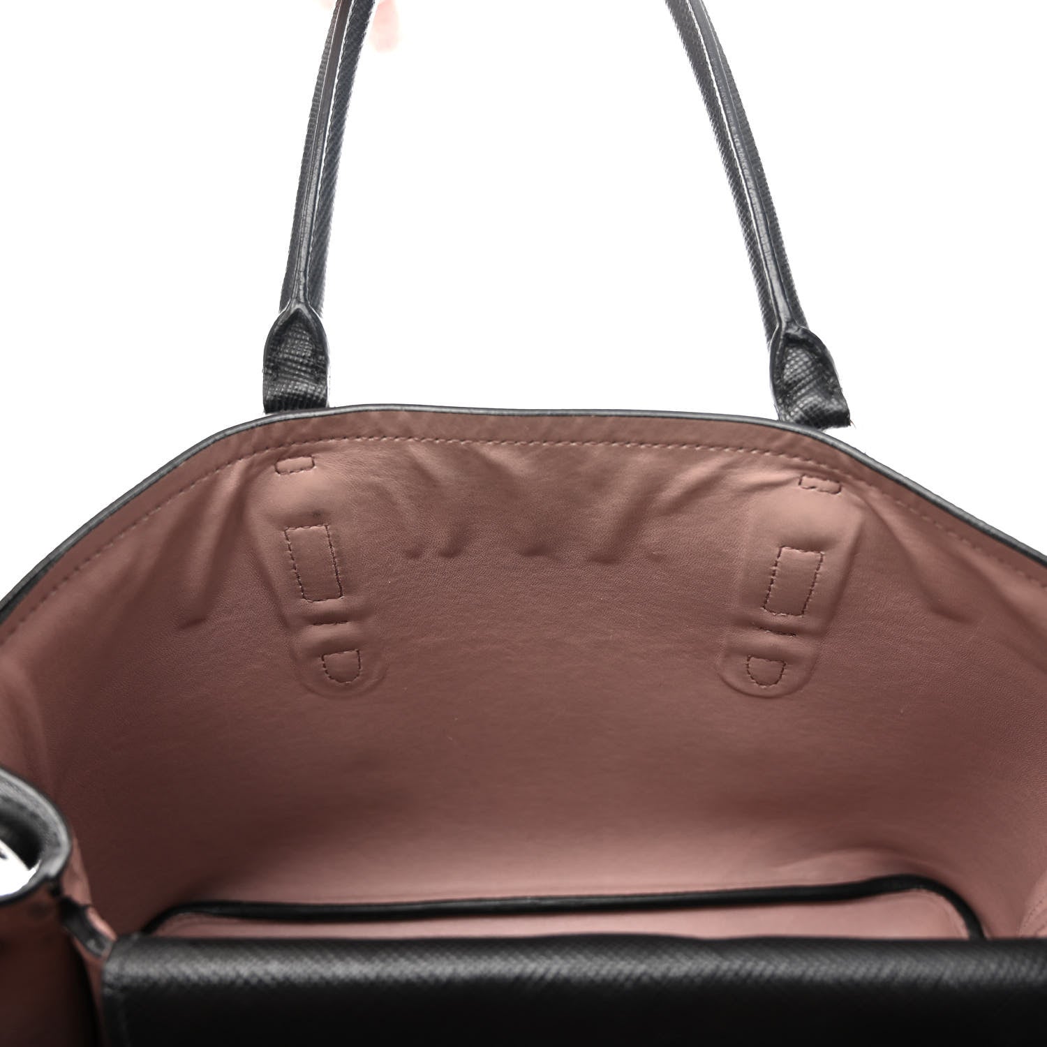 Prada Saffiano Cuir Large Double Bag Black Mughetto 10 of 17