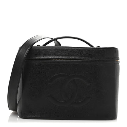 Chanel Caviar Timeless CC Large Cosmetic Train Case Black 1 of 13