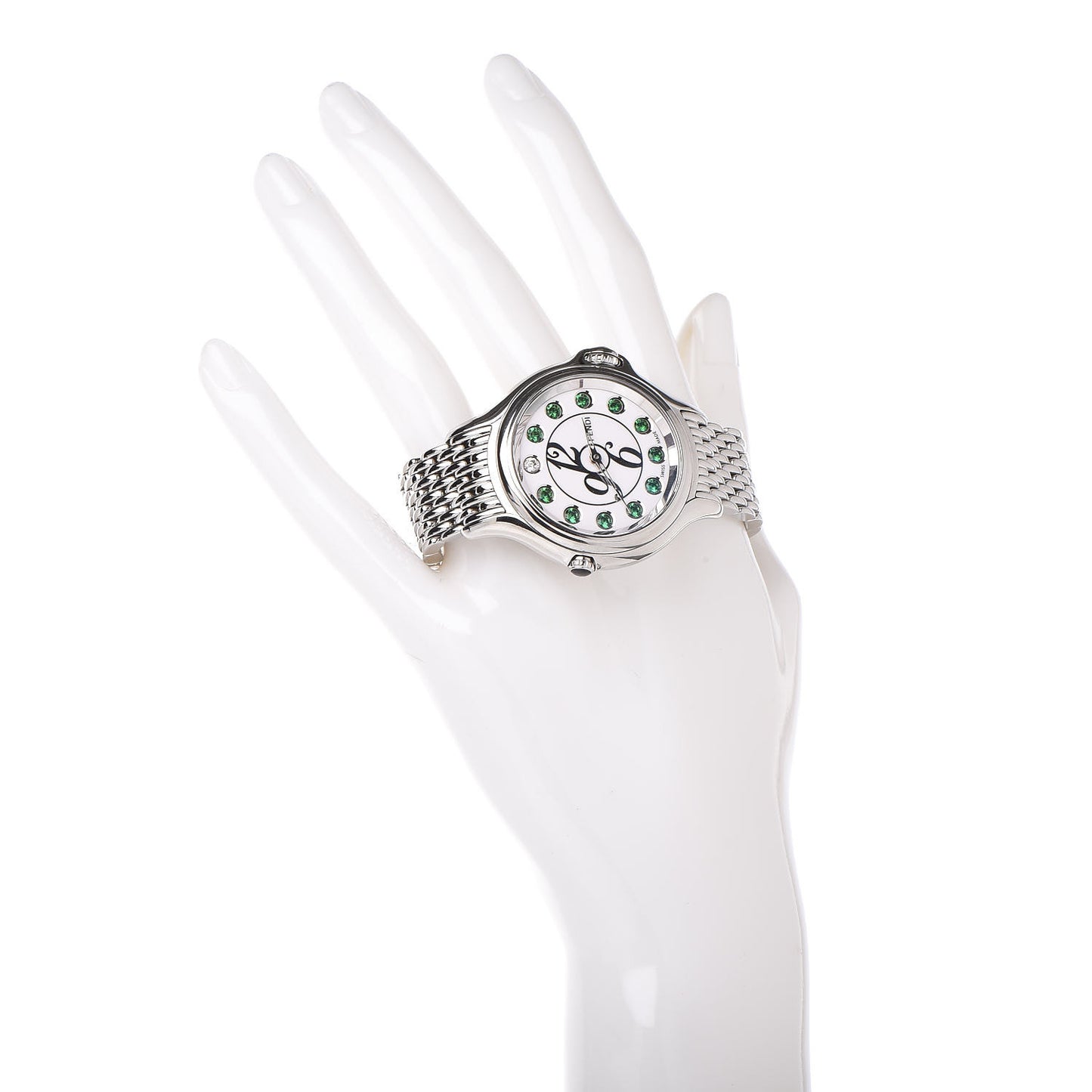 Stainless Steel Diamond Topaz 38mm Crazy Carats Rotating Gem Quartz Watch