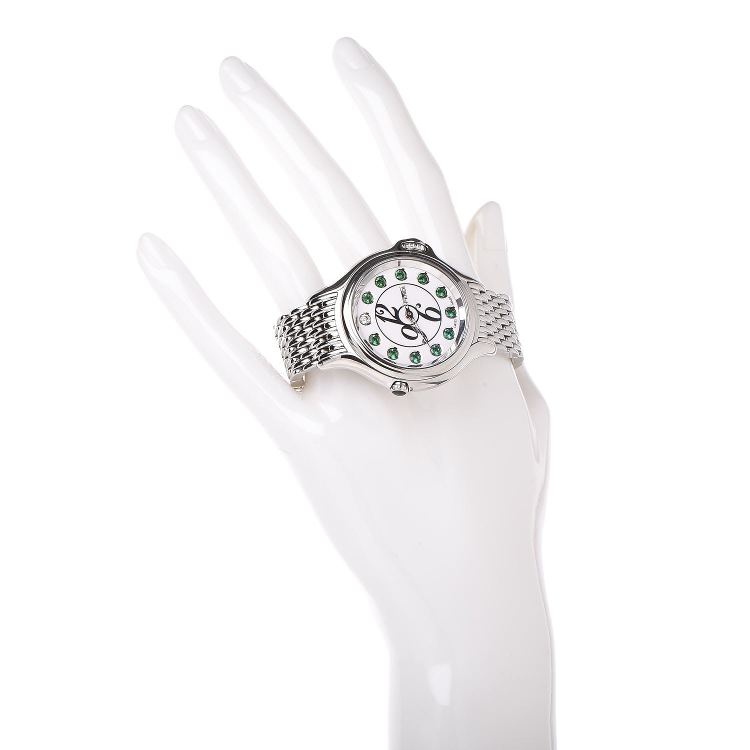 Fendi Stainless Steel Diamond Topaz 38mm Crazy Carats Rotating Gem Quartz Watch 4 of 8