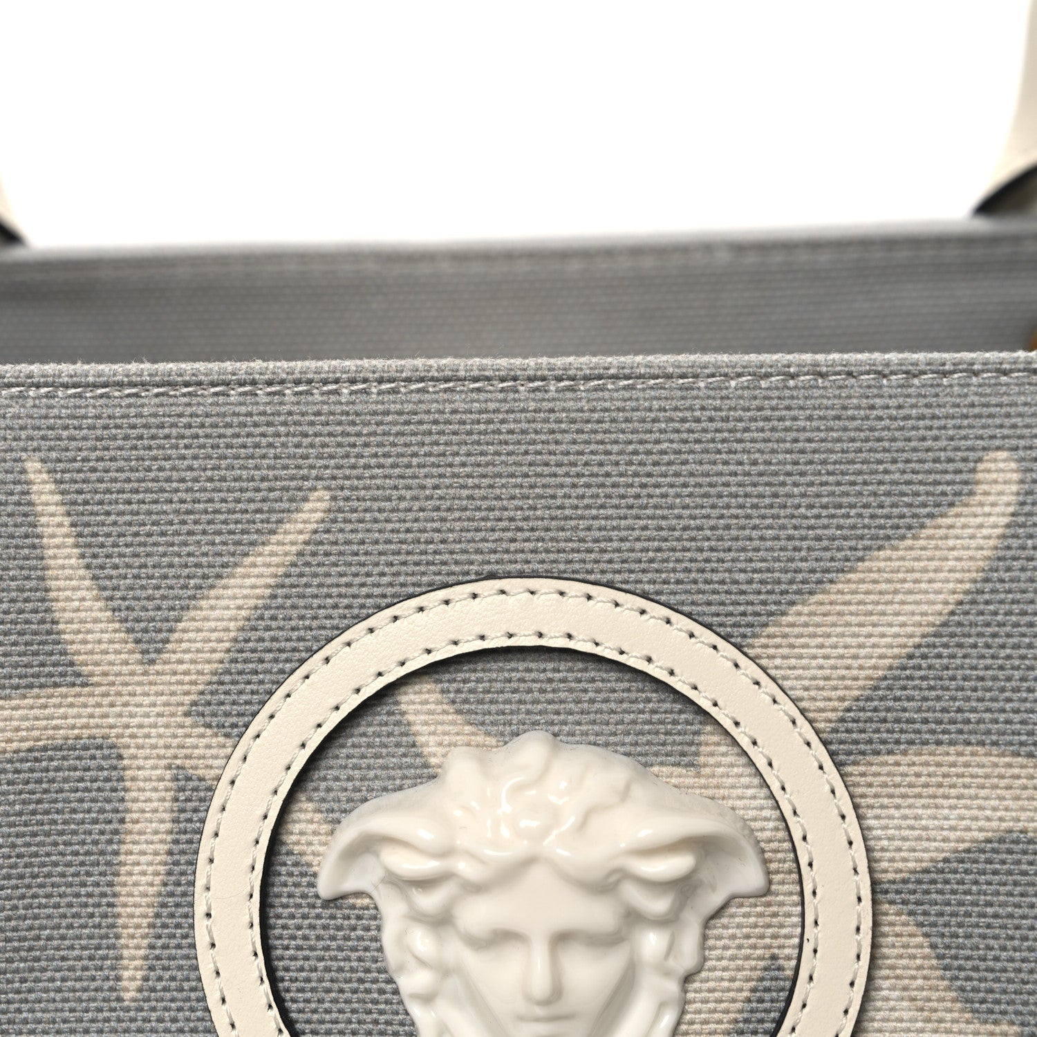 Versace Canvas Barocco Sea Medusa Large Tote Light Blue White 7 of 9