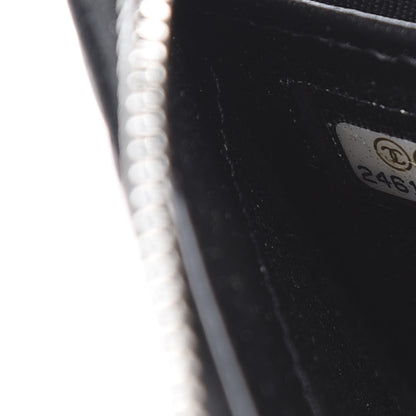 Chanel Lambskin Camellia Embossed Large Zip Around Gusset Wallet Black 7 of 11