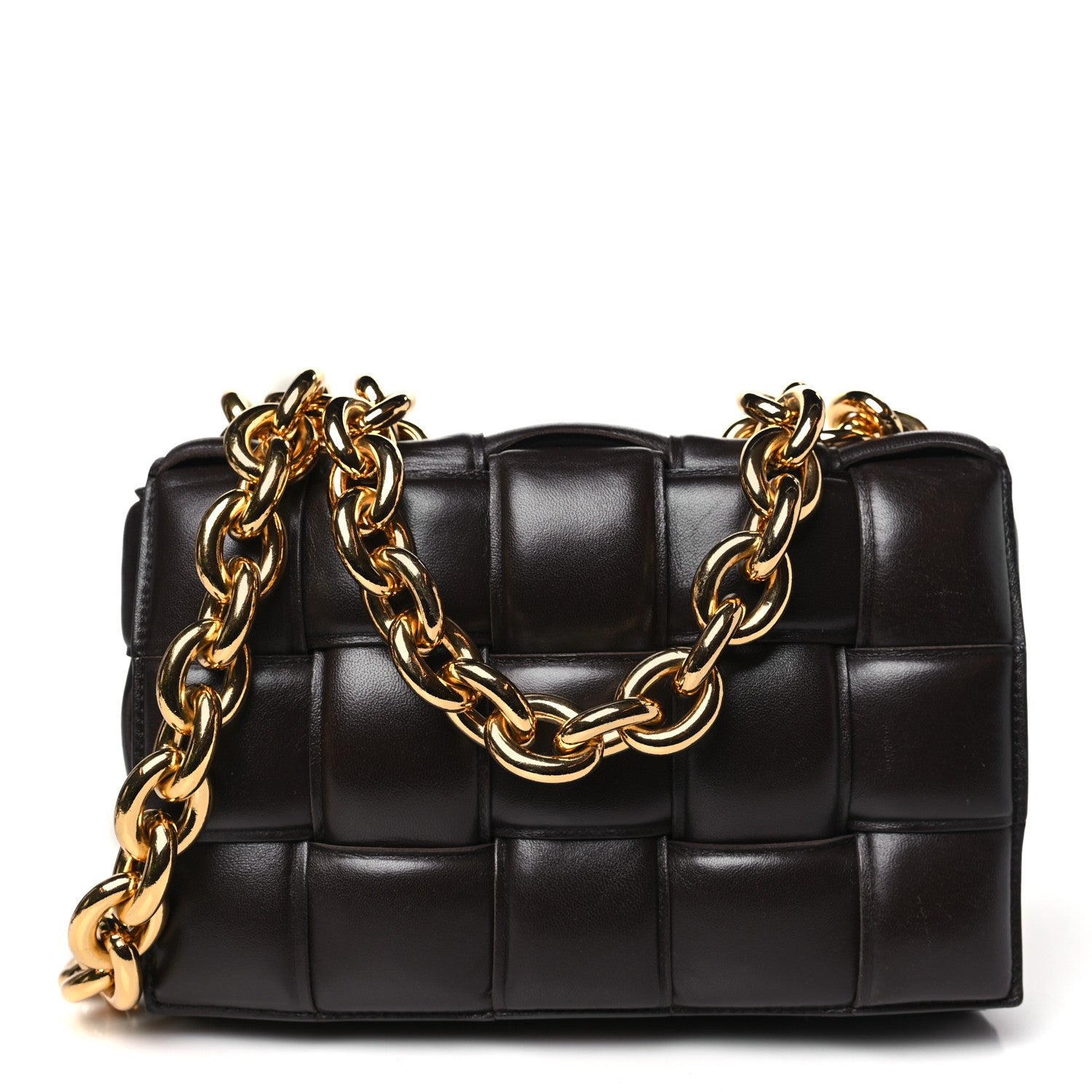 Bottega Veneta Lambskin Maxi Intreccio Padded Chain Cassette Crossbody Bag Fondant 1 of 10
