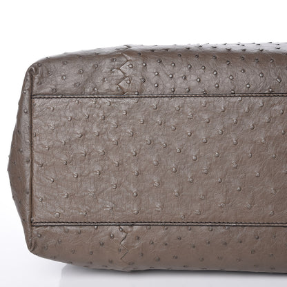 Bottega Veneta Ostrich Small Roma Tote Brown 16 of 17