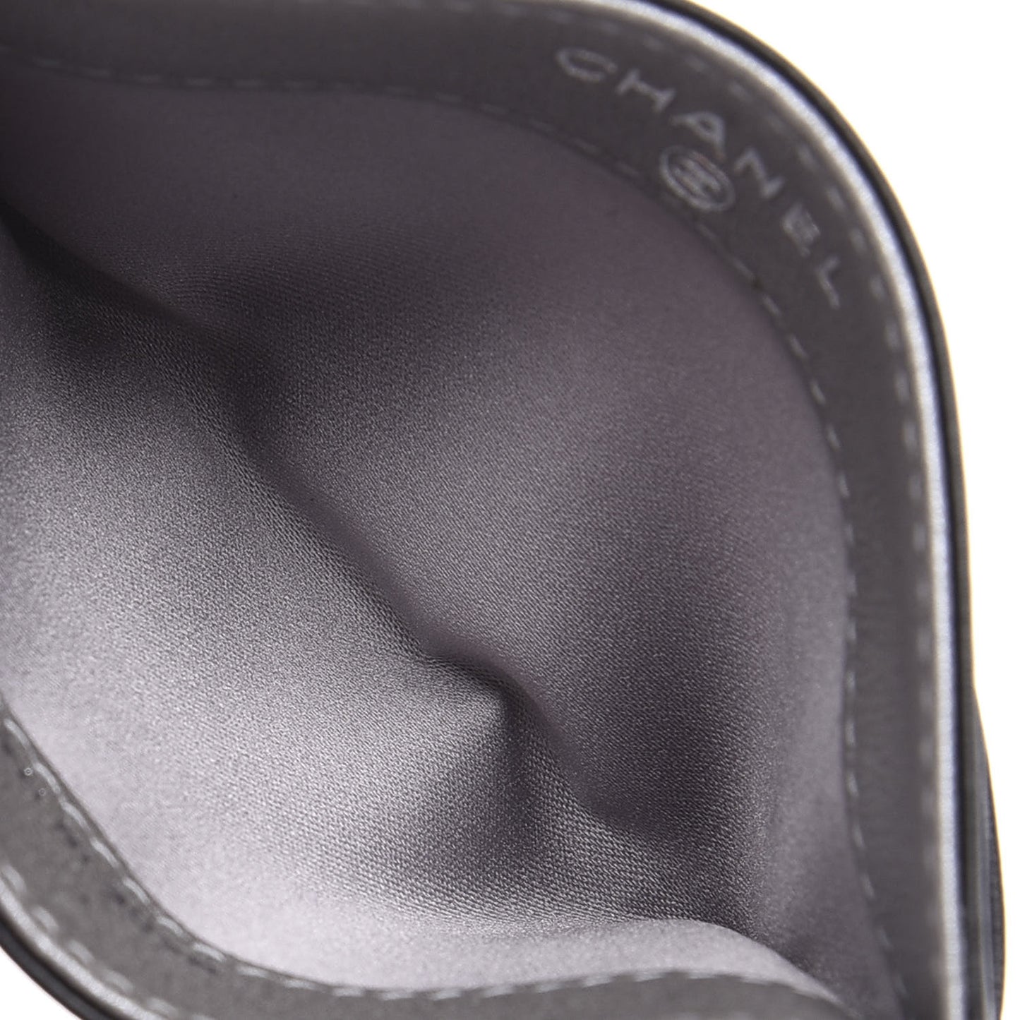 Lambskin Camellia Embossed Card Holder Black