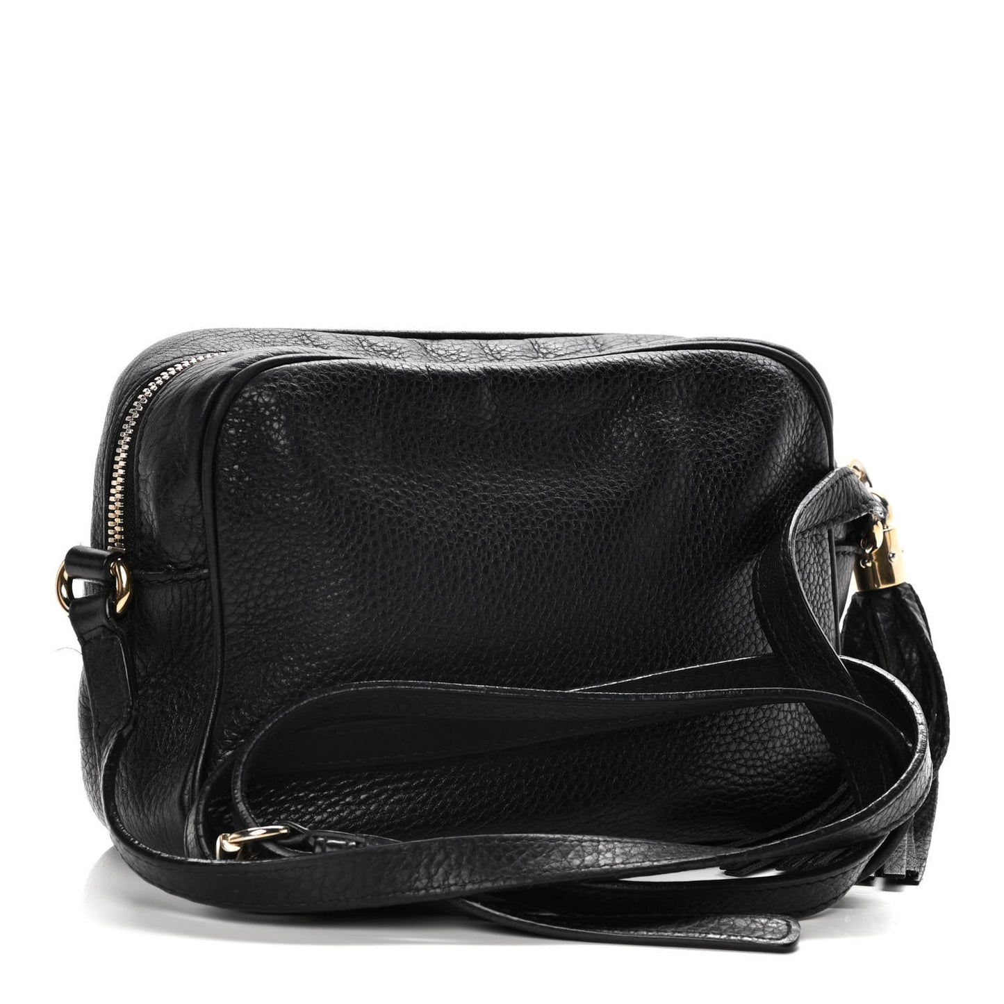 Pebbled Calfskin Small Soho Disco Bag Black