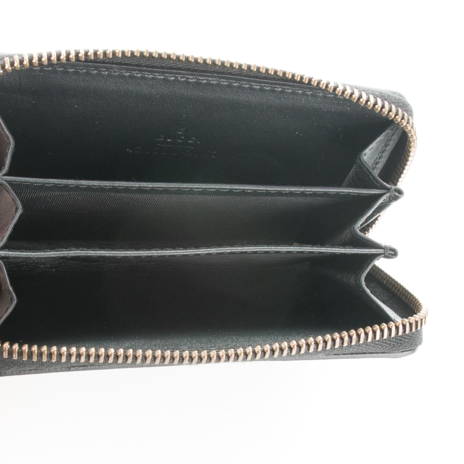 Gucci Calfskin Rabbit Embroidered Zip Around Card Case Black 5 of 6