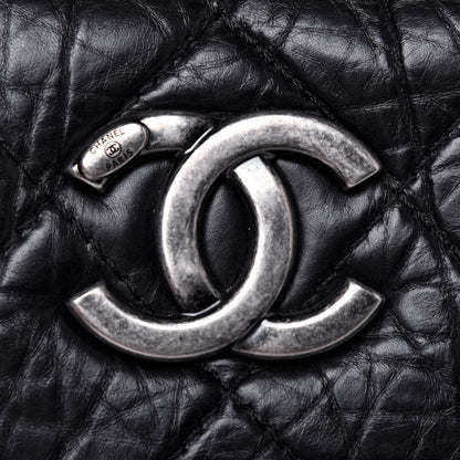 Chanel Aged Calfskin Quilted Large Secret Tag Bowling Bag Black 20 of 27