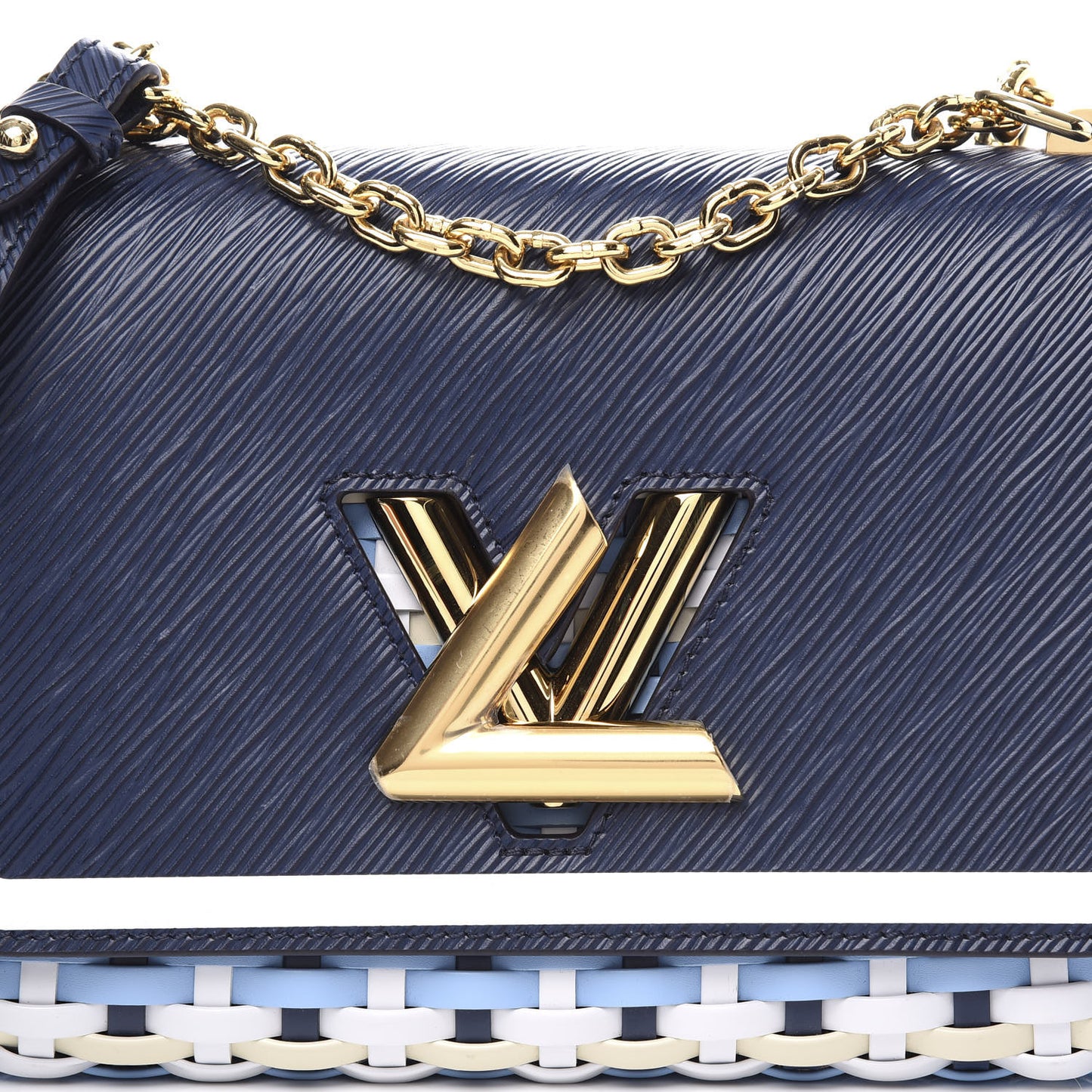 Epi Guinguette Twist Shoulder Bag MM Indigo Blue