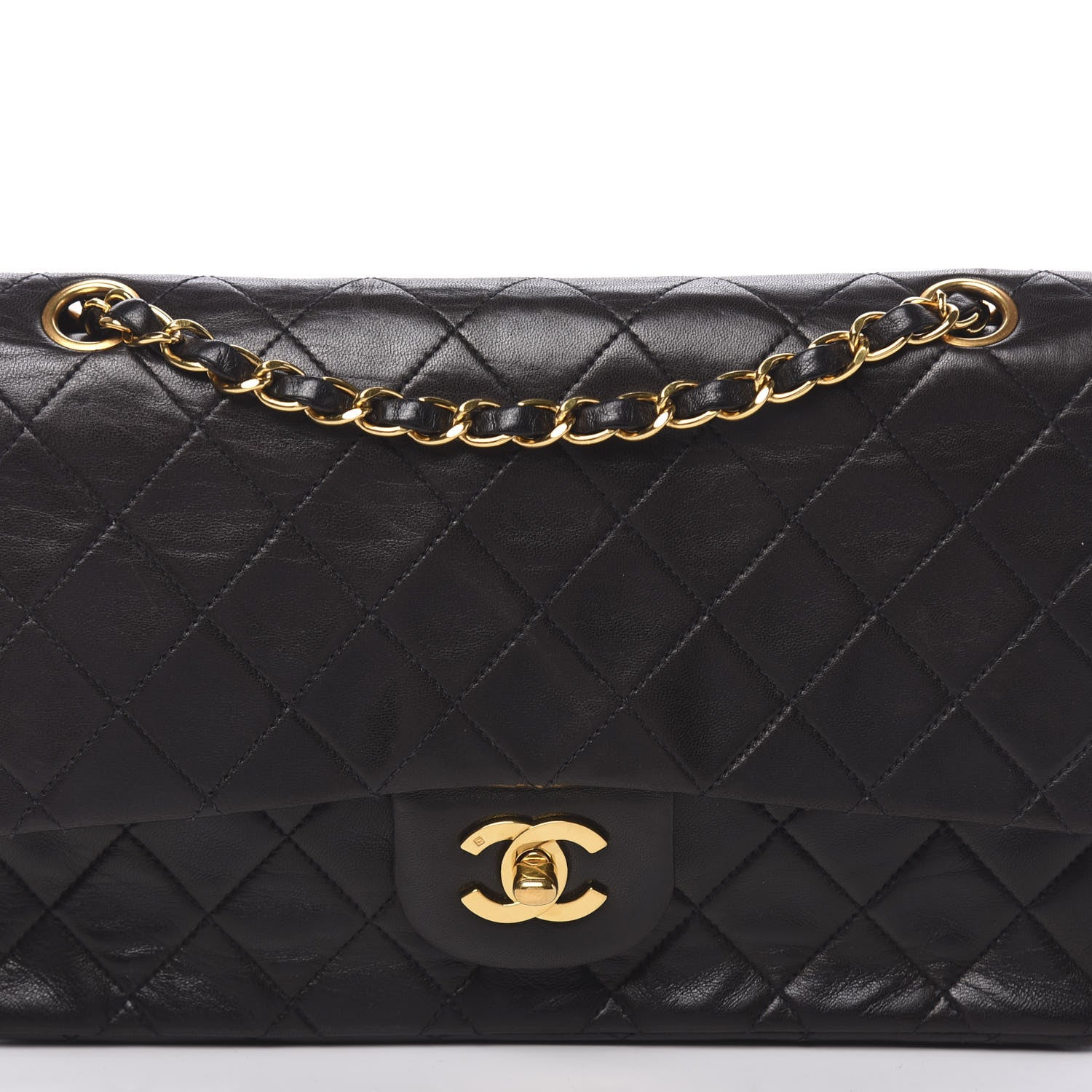 Chanel Lambskin Quilted Medium Double Flap Black 11 of 12