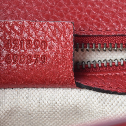 Gucci Calfskin Small GG Marmont Top Handle Bag Vulcanic Red 7 of 9