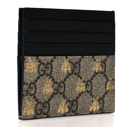 Gucci GG Supreme Monogram Bees Card Holder Black 3 of 7