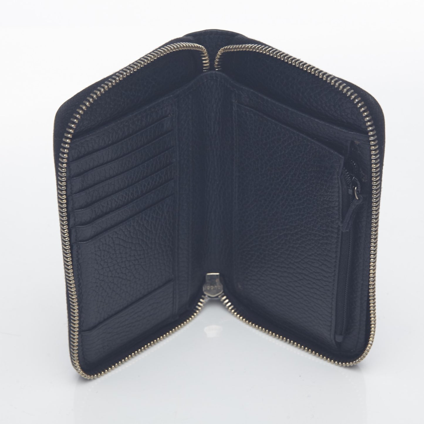 Dollar Calfskin Medium Swing Zip Around Wallet Blue