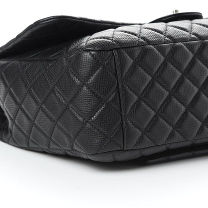 Chanel Grained Calfskin Quilted Small XXL Travel Flap Bag Black 10 of 11