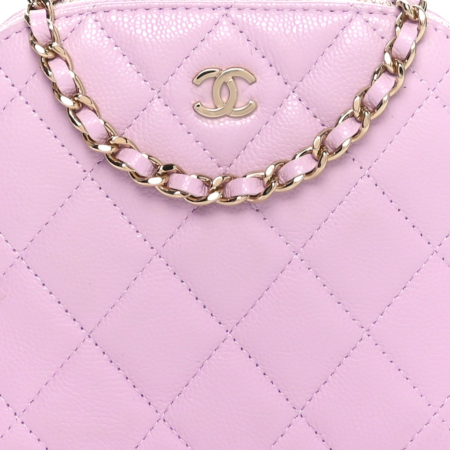Chanel Caviar Quilted Clutch with Chain Light Purple 8 of 11
