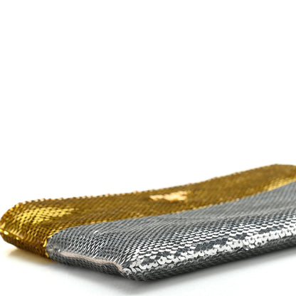Prada Sequin Clutch Gold Silver 8 of 10