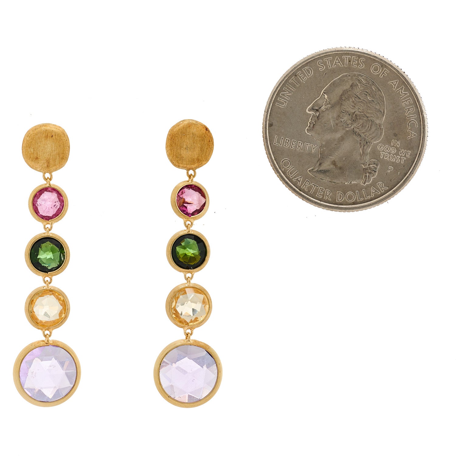 Marco Bicego 18K Yellow Gold Multi Gemstone Jaipur Color Drop Earrings 2 of 4