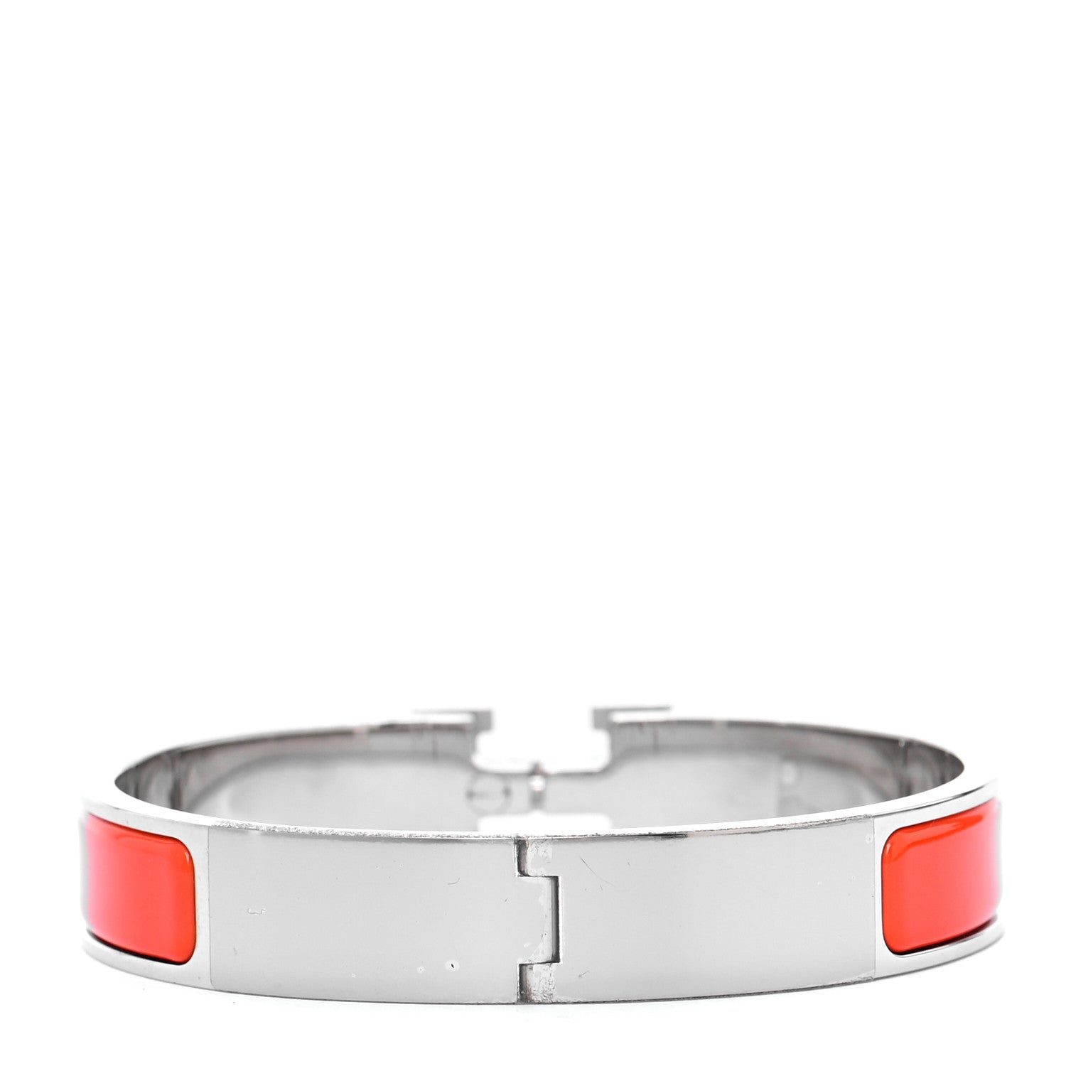 Hermes Enamel Narrow Clic Clac H Bracelet GM Orange Graffiti 3 of 5