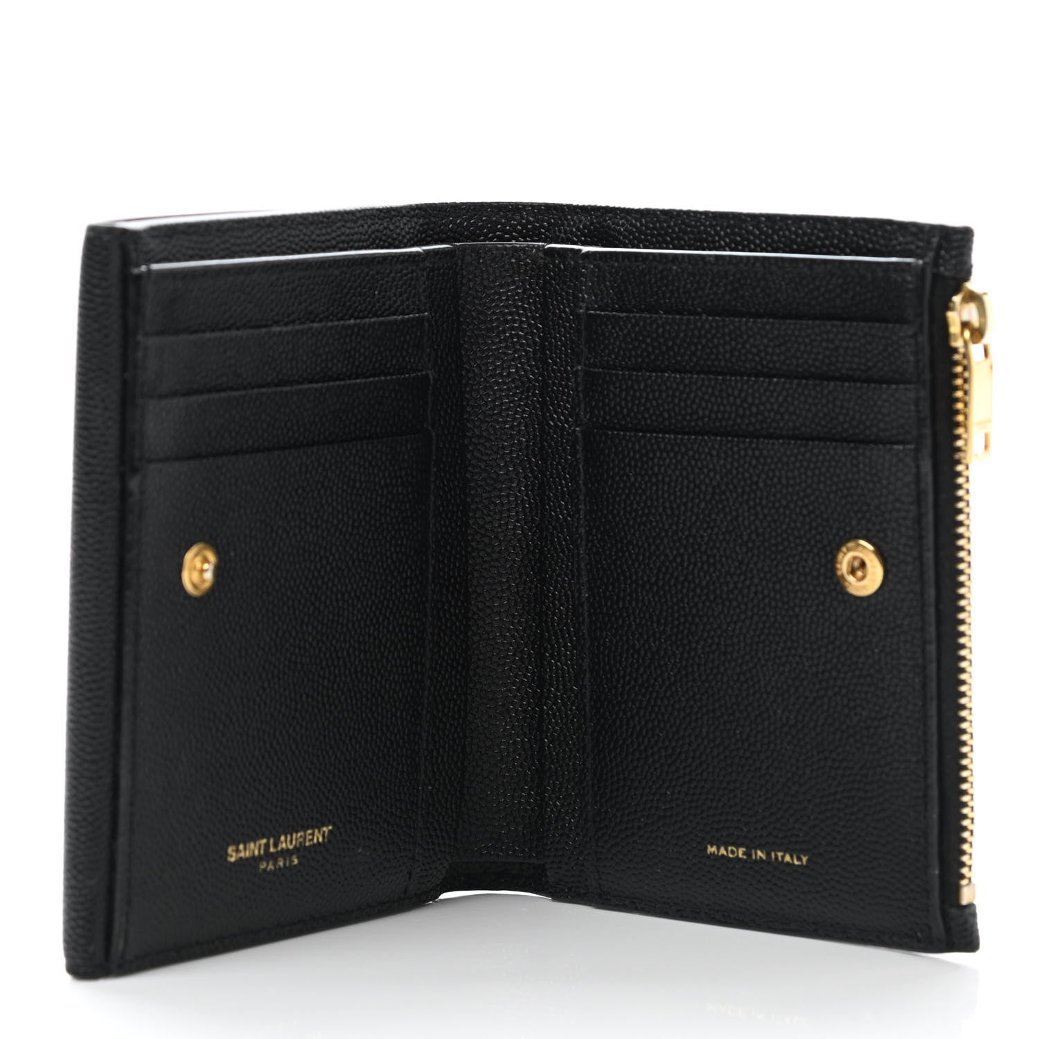 Saint Laurent Grain De Poudre Monogram Bi-Fold Wallet Black 5 of 10