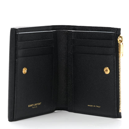 Saint Laurent Grain De Poudre Monogram Bi-Fold Wallet Black 5 of 10