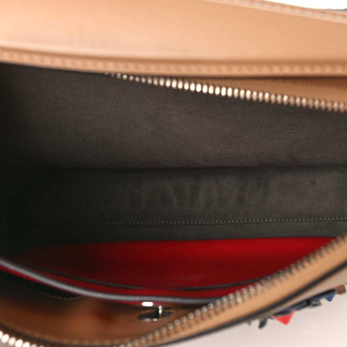 Calfskin Flowerland Studded Dotcom Satchel Cuoio Multicolor