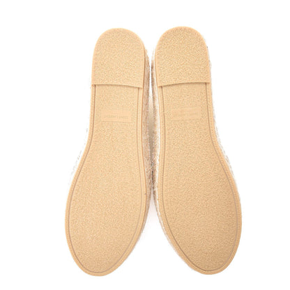 Saint Laurent Metallic Lambskin Monogram Espadrilles 40 Platino 5 of 11