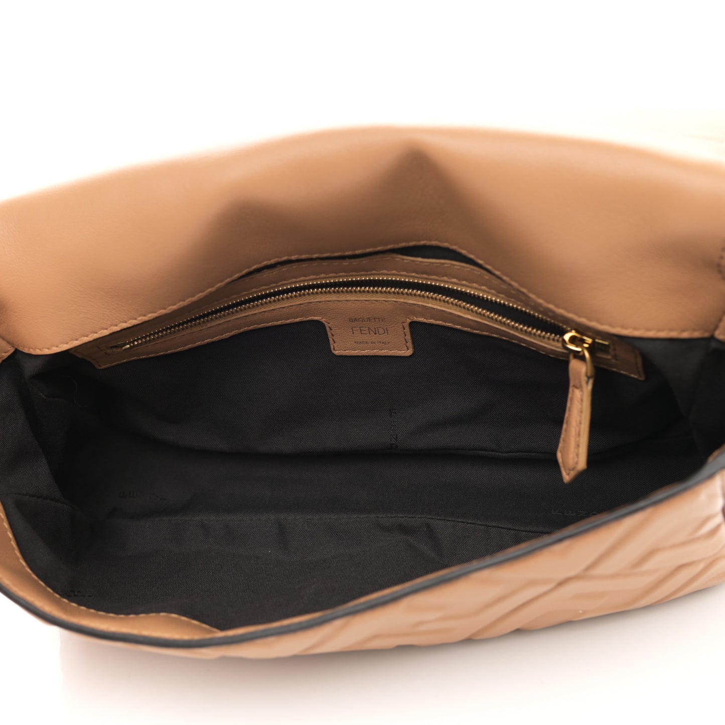 Nappa FF 1974 Embossed Baguette Miele Scuro