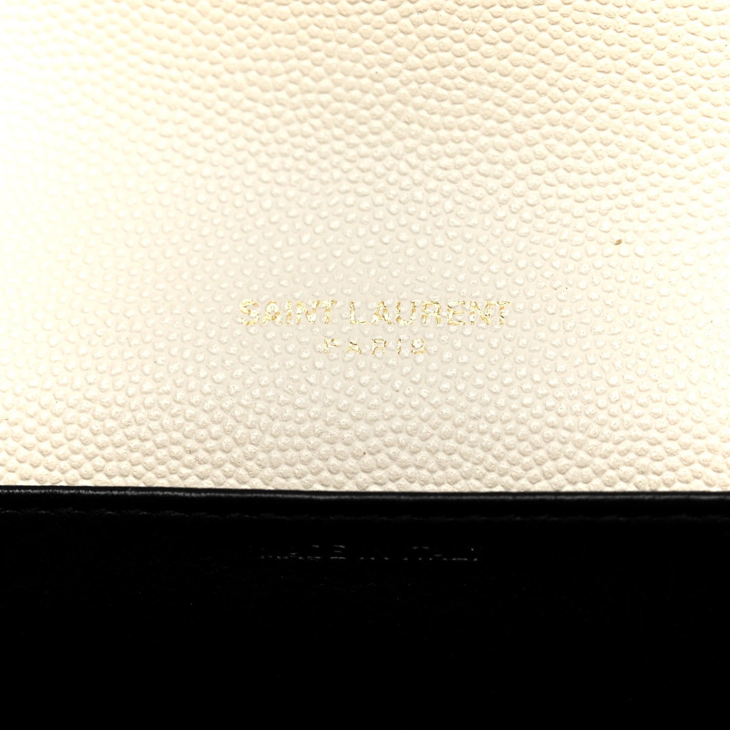 SAINT LAURENT Grain De Poudre Monogram Uptown Chain Wallet Crema Soft