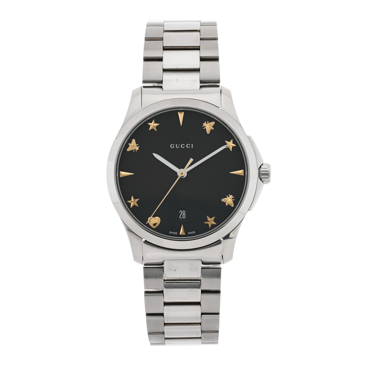 Stainless Steel 38mm G-Timeless Charm Quartz Watch Black