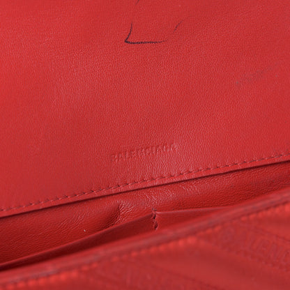 Balenciaga Satin Jacquard Logo Matelasse S BB Round Shoulder Bag Red 8 of 12