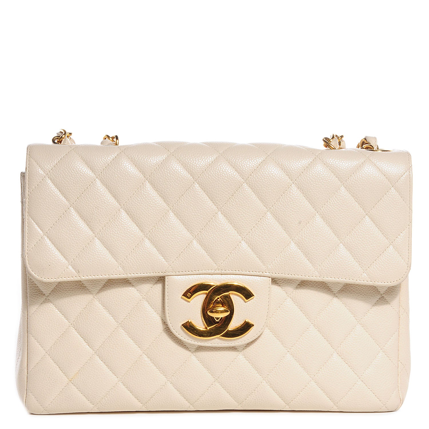 Chanel Caviar Jumbo Flap Light Beige 1 of 10