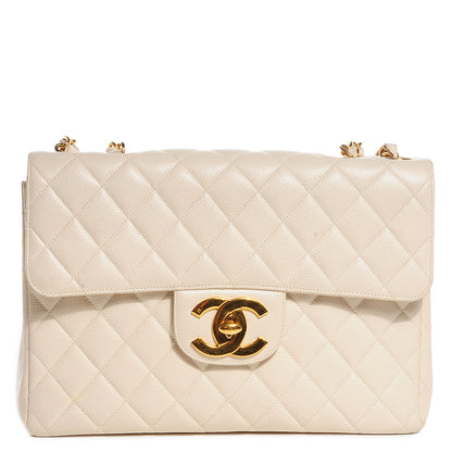Chanel Caviar Jumbo Flap Light Beige 1 of 10