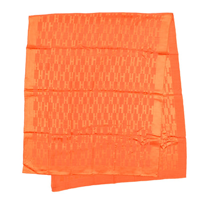Hermes Silk Wool Faconnee Grand H Scarf Orange Vif 2 of 4