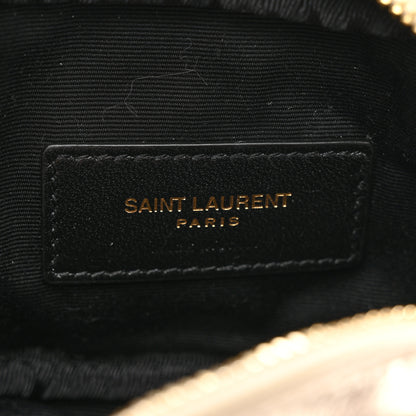 Saint Laurent Metallic Calfskin Matelasse Chevron Monogram Baby Lou Camera Bag Platino 6 of 10