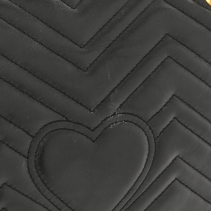 Gucci Calfskin Matelasse Medium GG Marmont Shoulder Bag Black 11 of 12
