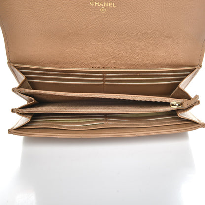 Chanel Grained Calfskin Chevron Quilted Large Flap Wallet Beige 5 of 9