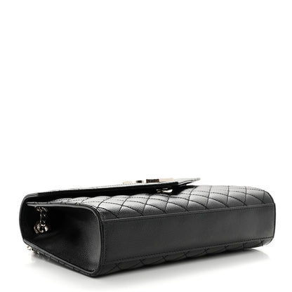 Saint Laurent Grain De Poudre Textured Mixed Matelasse Triquilt Medium Monogram Satchel Black 4 of 11