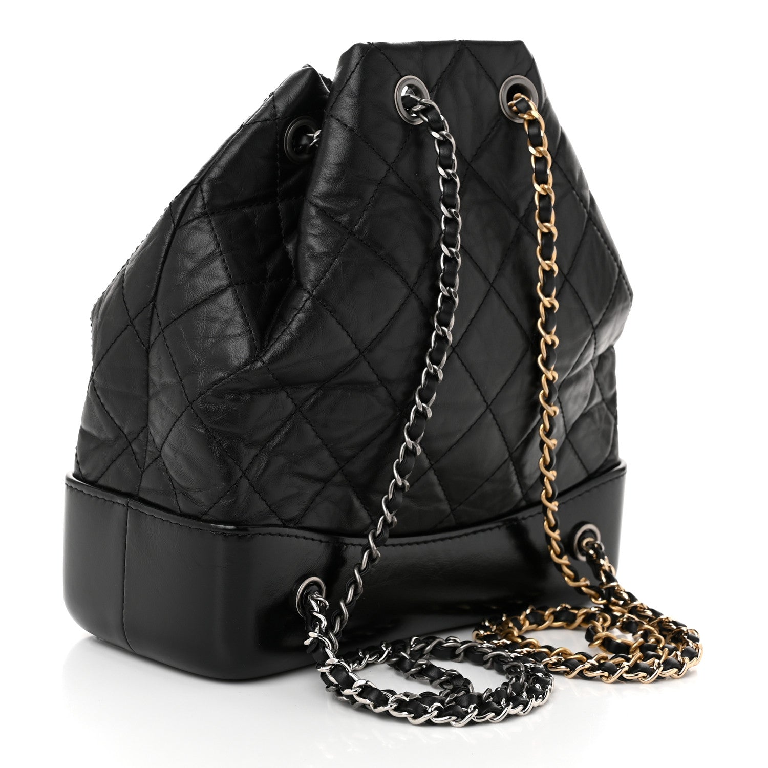 Chanel Aged Calfskin Quilted Small Gabrielle Backpack Black 3 of 10
