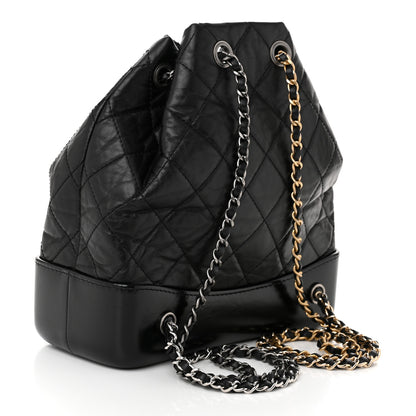 Chanel Aged Calfskin Quilted Small Gabrielle Backpack Black 3 of 10