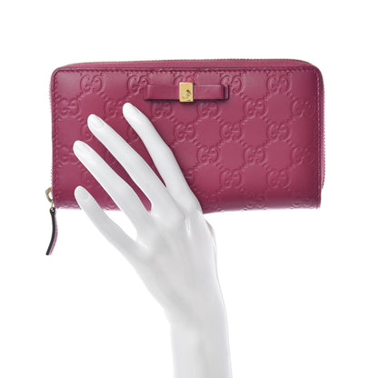 Gucci Guccissima Signature Bowy Zip Around Wallet Peonia Flower 2 of 6