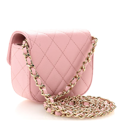 Chanel Caviar Quilted Mini Clutch With Chain Pink 3 of 12
