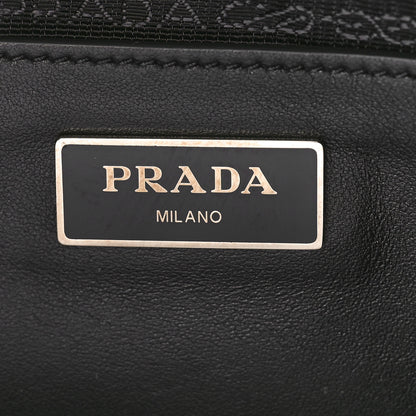 Prada Soft Calf Shopping Tote Black Burgundy 6 of 8