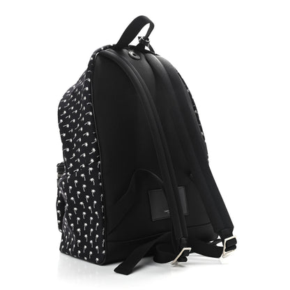 Saint Laurent Canvas Palm Tree Print City Backpack Black White 3 of 9