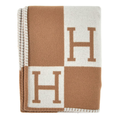 Hermes Wool Cashmere Avalon Blanket Ecru Camel 1 of 4