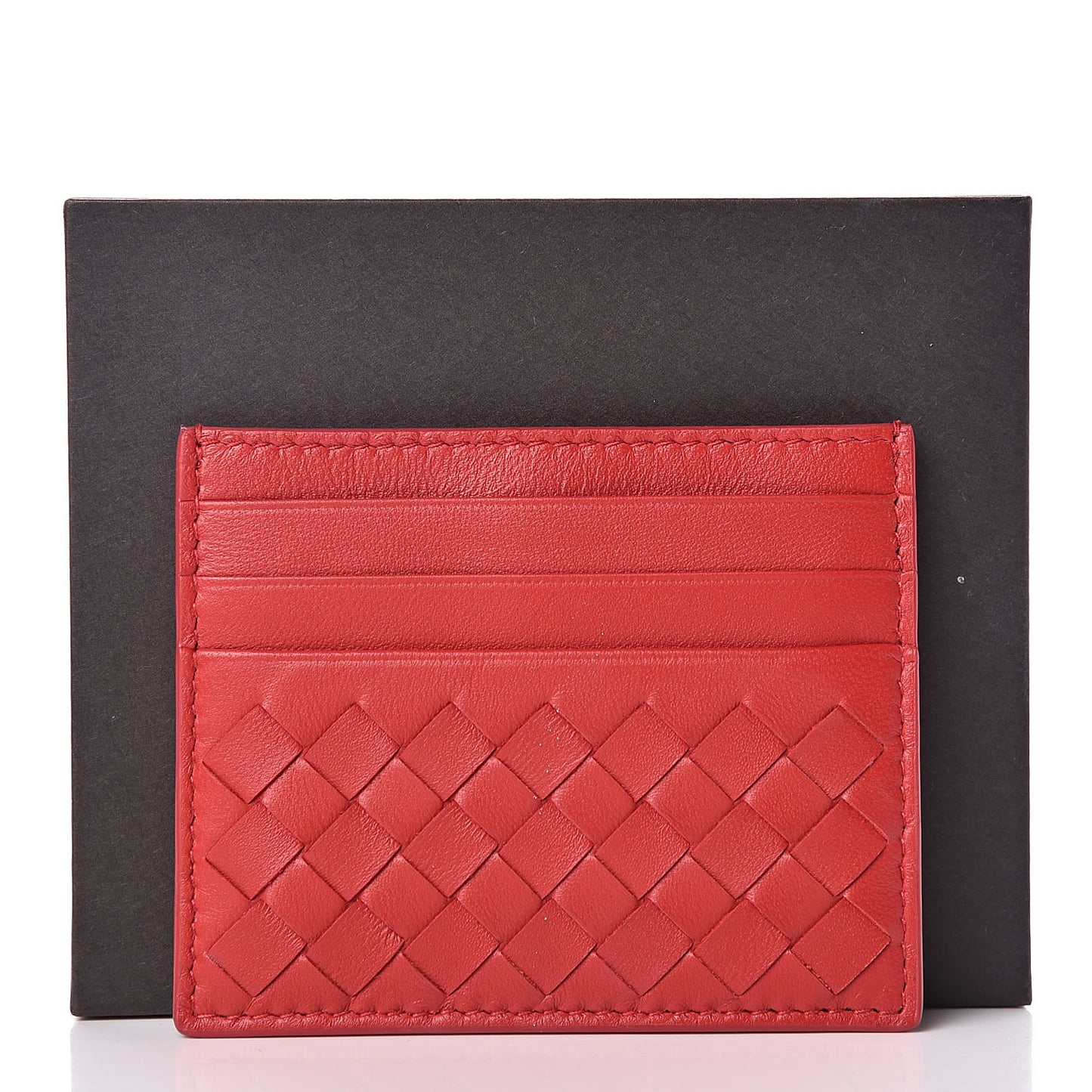 Nappa Intrecciato VN Card Case Red