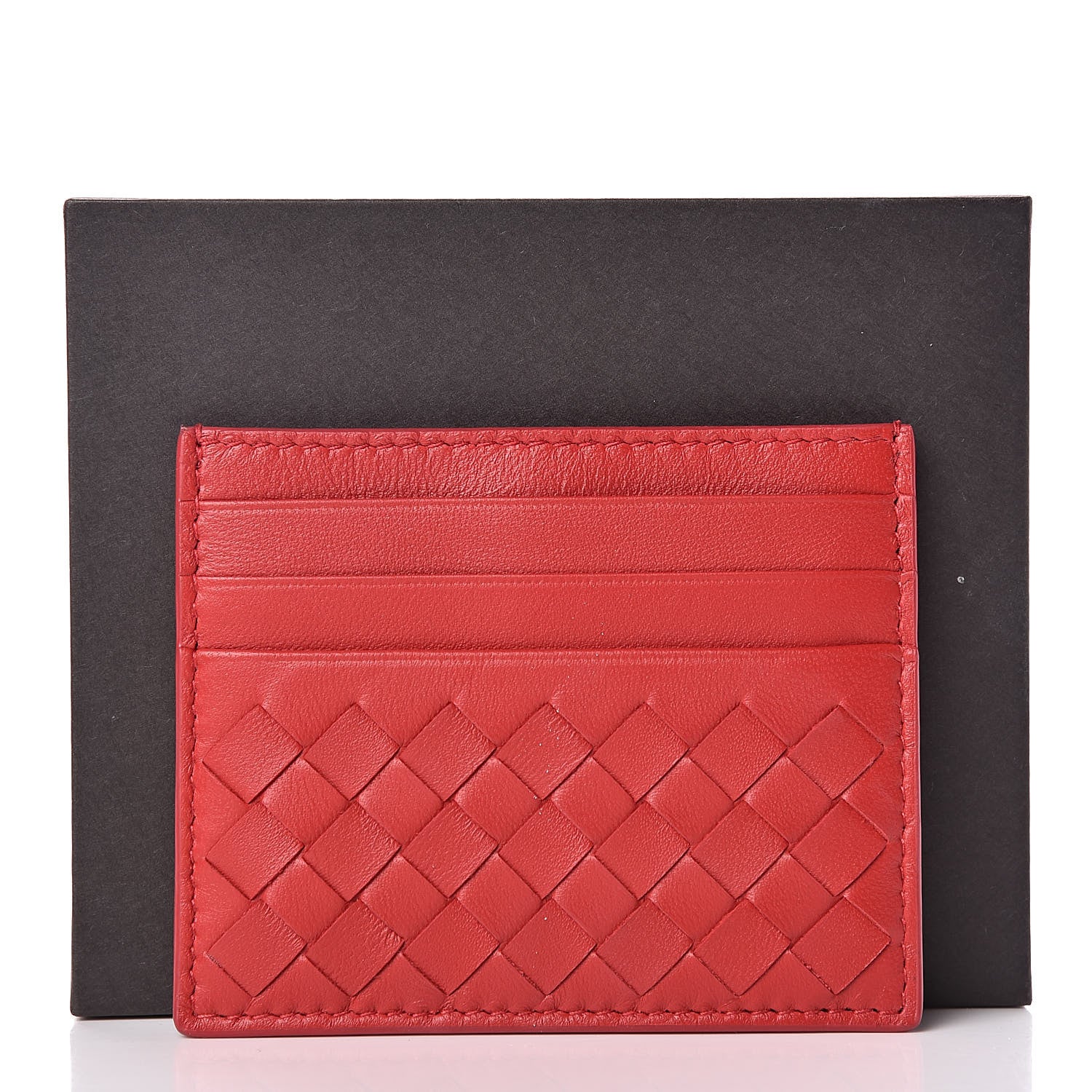 Bottega Veneta Nappa Intrecciato VN Card Case Red 9 of 9